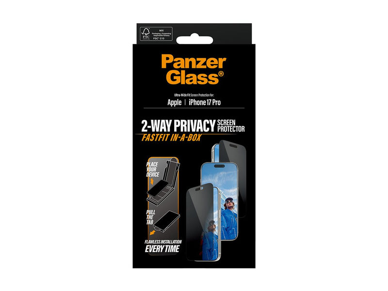PanzerGlass Privacy FastFit Skjermbeskyttelse iPhone 17 Pro