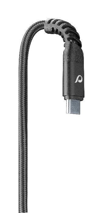 CellularLine Tetra Force ladekabel USB-A til USB-C 1,2m - Svart