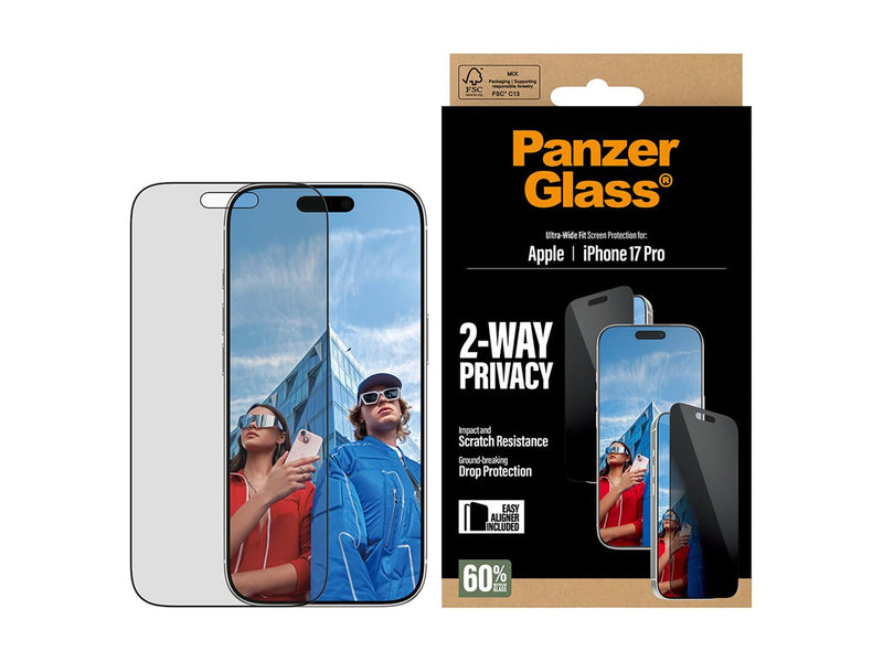 PanzerGlass UWF Privacy Skjermbeskyttelse iPhone 17 Pro
