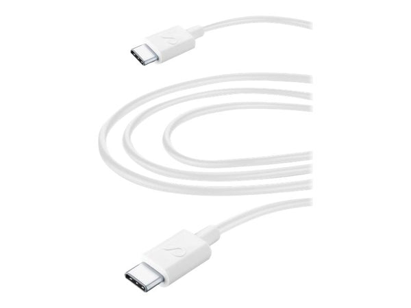 CellularLine ladekabel USB-C til USB-C 3m - Hvit