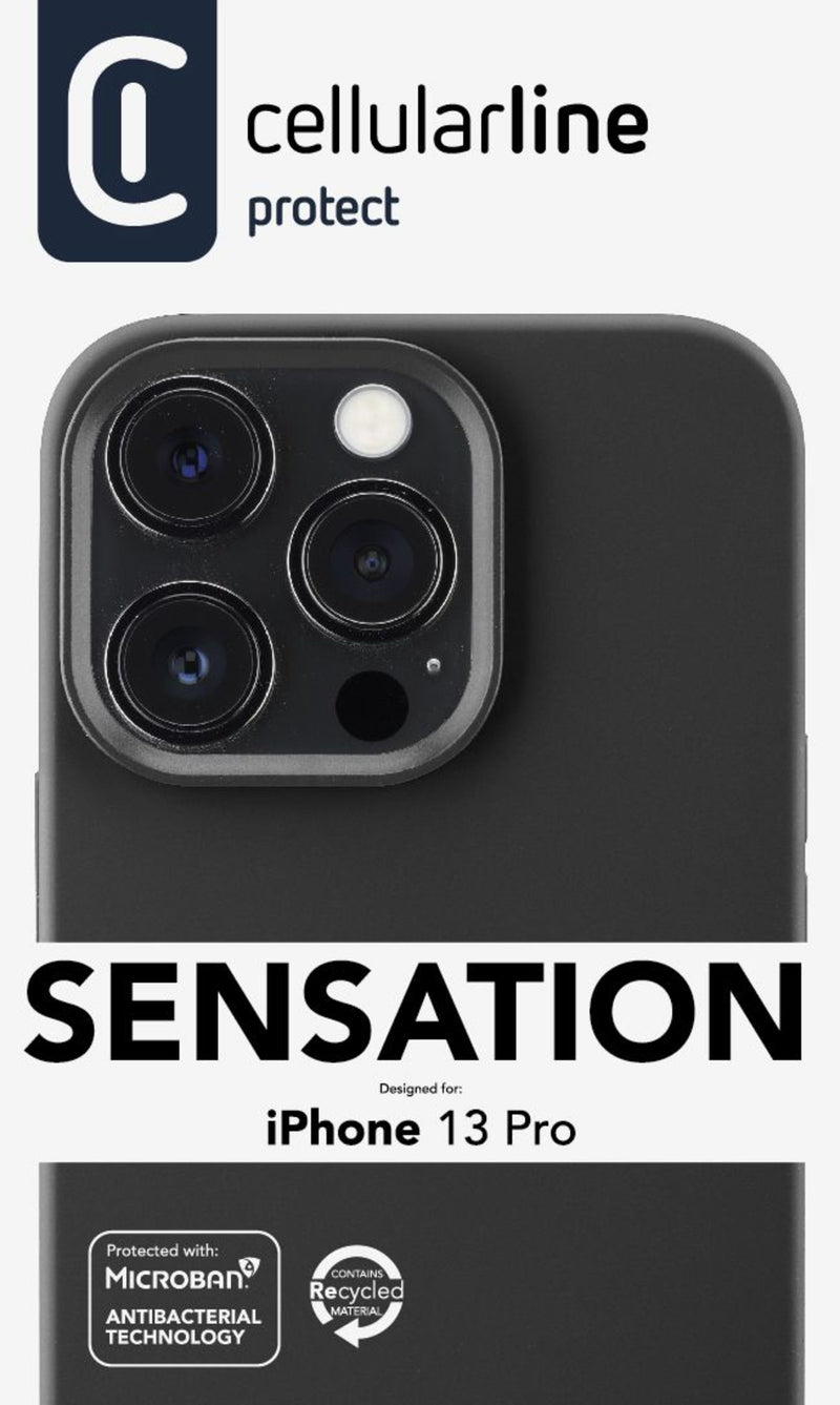 CellularLine Sensation Silikondeksel iPhone 13 Pro - Svart