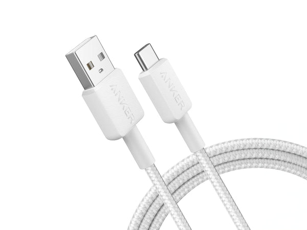 Anker 322 Ladekabel USB-A til USB-C 1,8m - Hvit