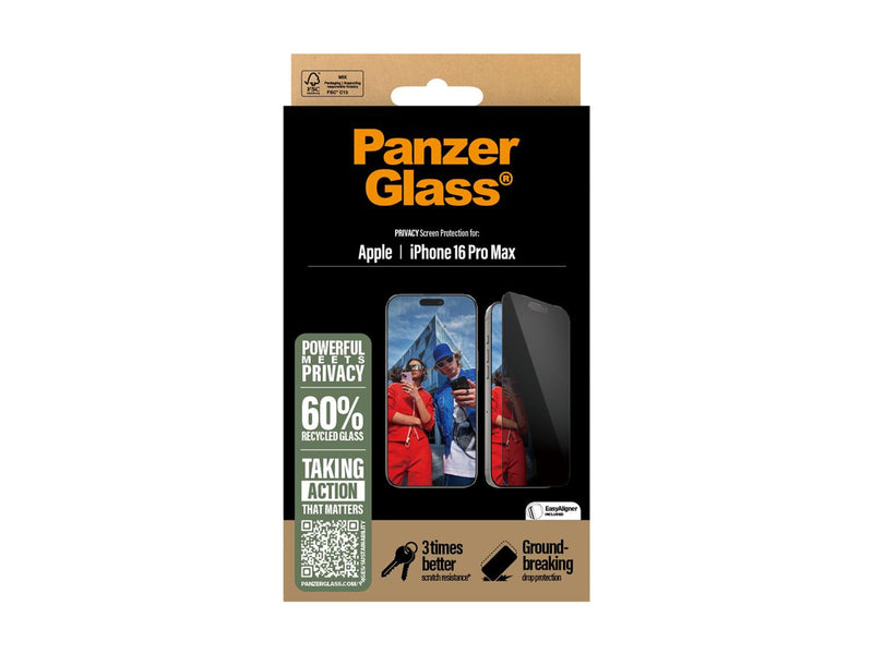 PanzerGlass Privacy Skjermbeskyttelse iPhone 16 Pro Max