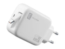 CellularLine 65W Roller Strømadapter USB-C m/uttrekkbar kabel - Hvit