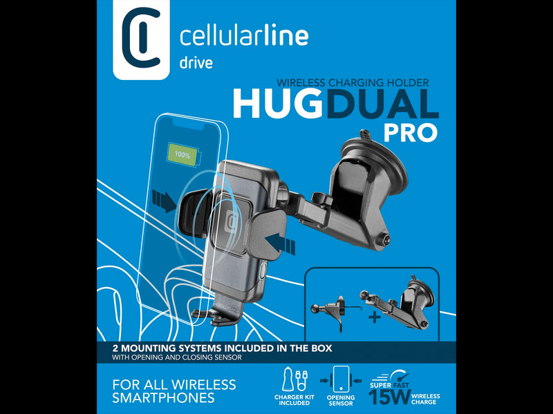 CellularLine Hug Air Pro Mobilholder til bil - Svart