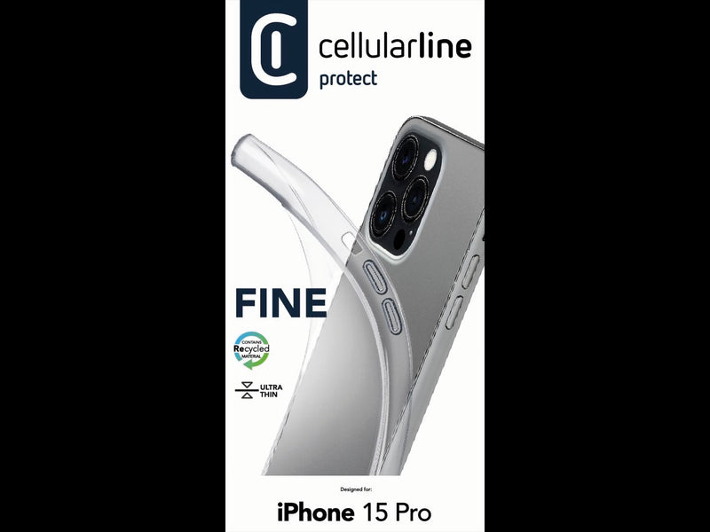 CellularLine Gummideksel iPhone 15 Pro - Gjennomsiktig