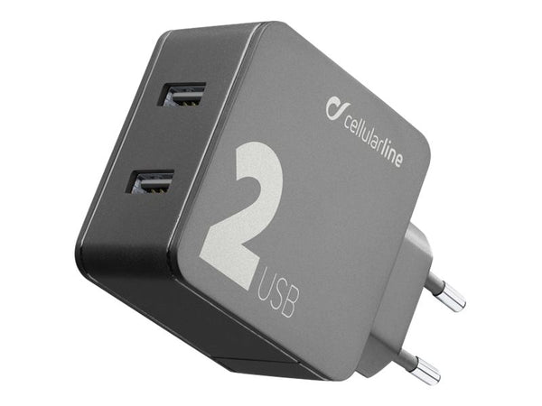 CellularLine 24W Dual Stømadapter USB-A