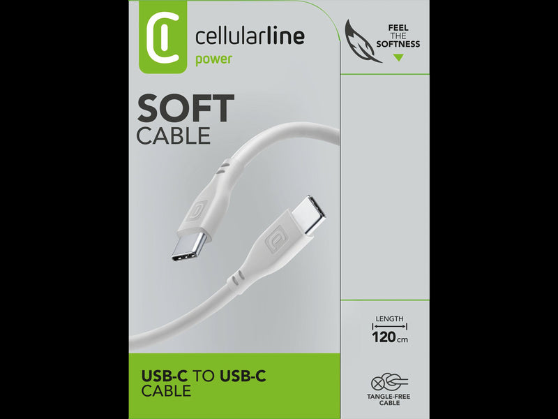 CellularLine ladekabel USB-C til USB-C 1,2m - Grå