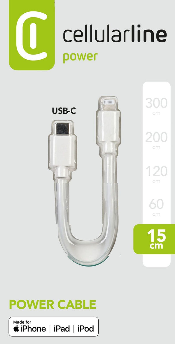 CellularLine Strømadapter USB-C til Lightning