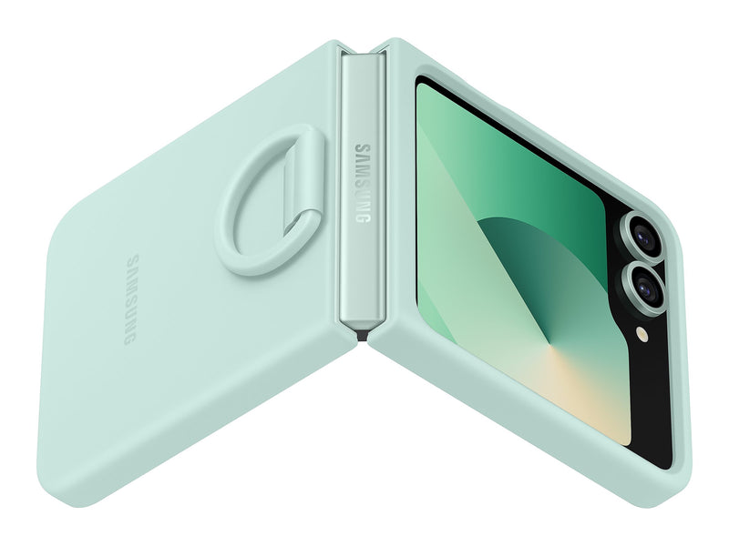 Samsung Silikondeksel m/ring Samsung Flip6 - Grønn