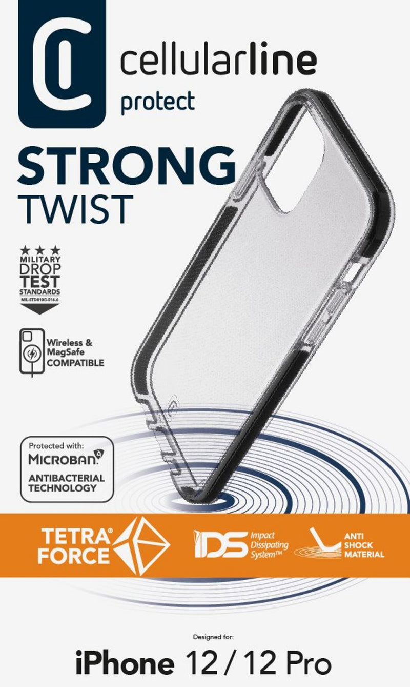 CellularLine Strong Guard deksel iPhone 12/12 Pro - Gjennomsiktig