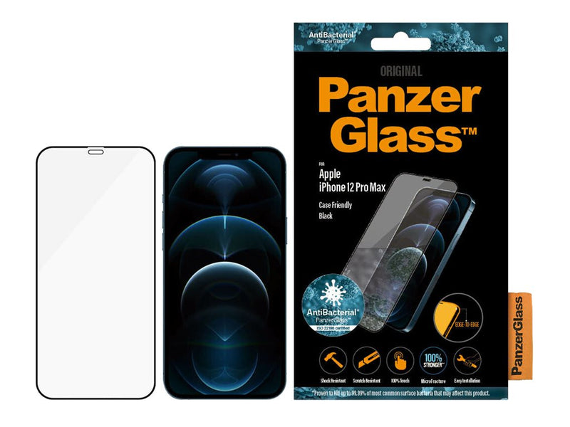 PanzerGlass Skjermbeskyttelse iPhone 12 Pro Max - Svart