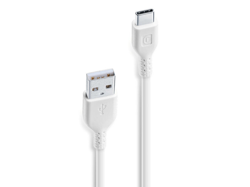 CellularLine ladekabel USB-A til USB-C 3m - Hvit