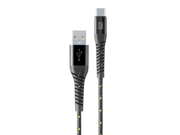 CellularLine Tetra Force ladekabel USB-A til USB-C 1,2m - Svart