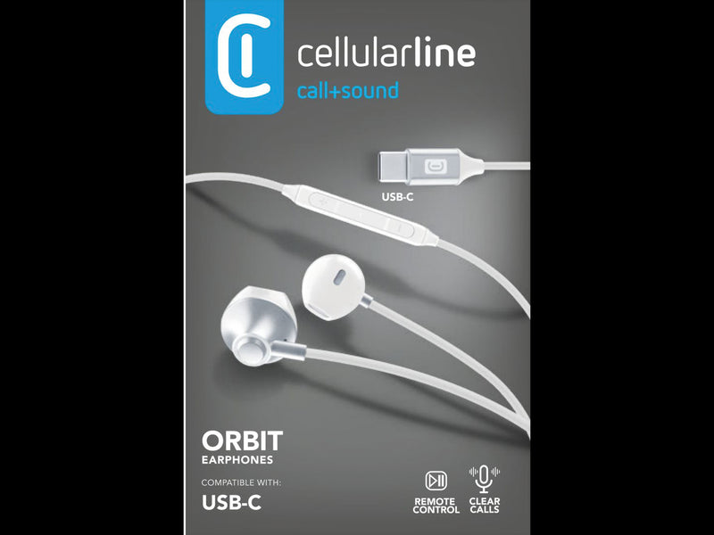 CellularLine Orbit Ørepropper med USB-C - Hvit