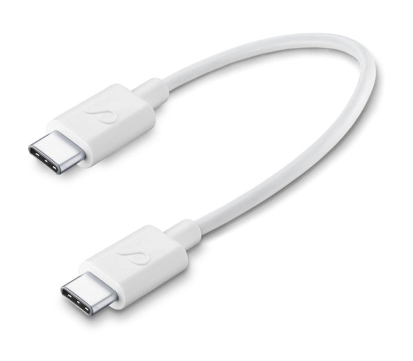 CellularLine ladekabel USB-C til USB-C 0,15m - Hvit