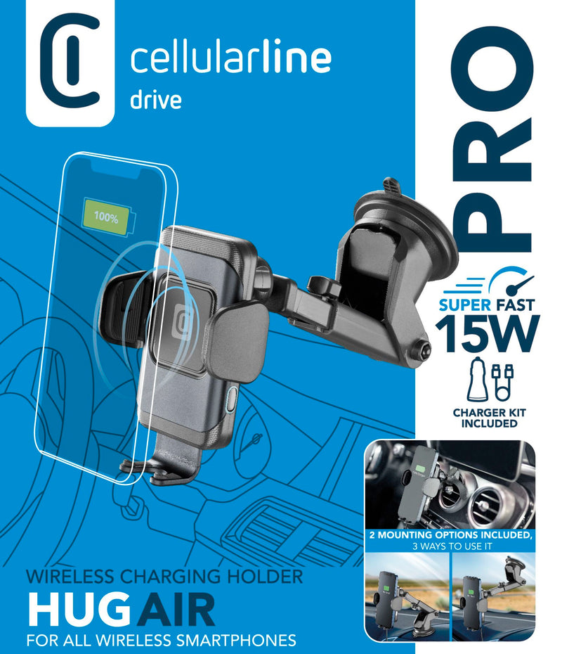 CellularLine Hug Air Pro Mobilholder til bil - Svart