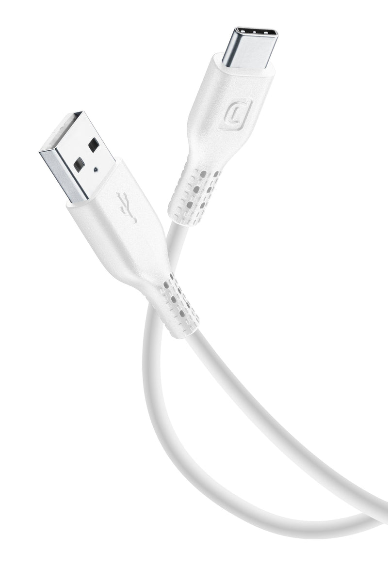 CellularLine ladekabel USB-A til USB-C 3m - Hvit