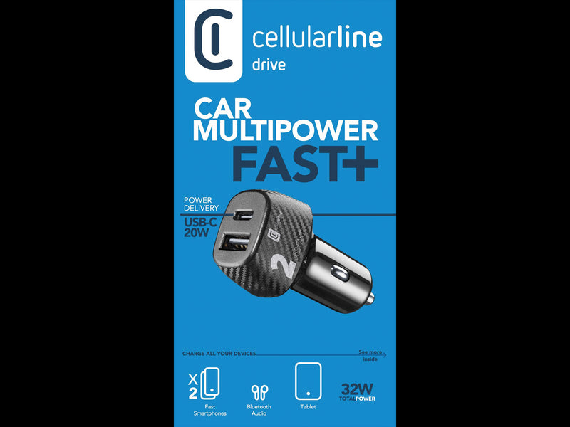 CellularLine 20W Multipower 2 Pro+ Billader USB-A og USB-C