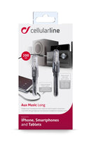 CellularLine Aux Lydkabel 3.5mm 2m - Svart