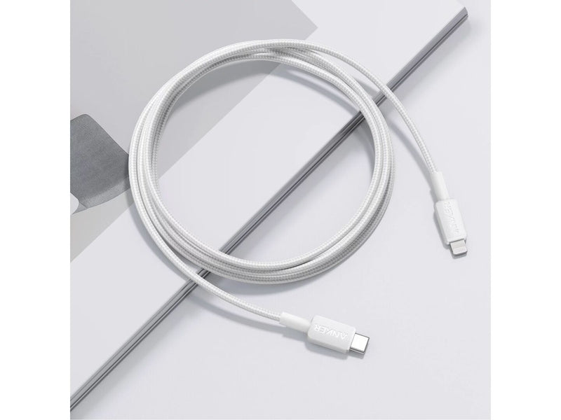 Anker 322 Ladekabel USB-C til Lightning 0,9m - Hvit
