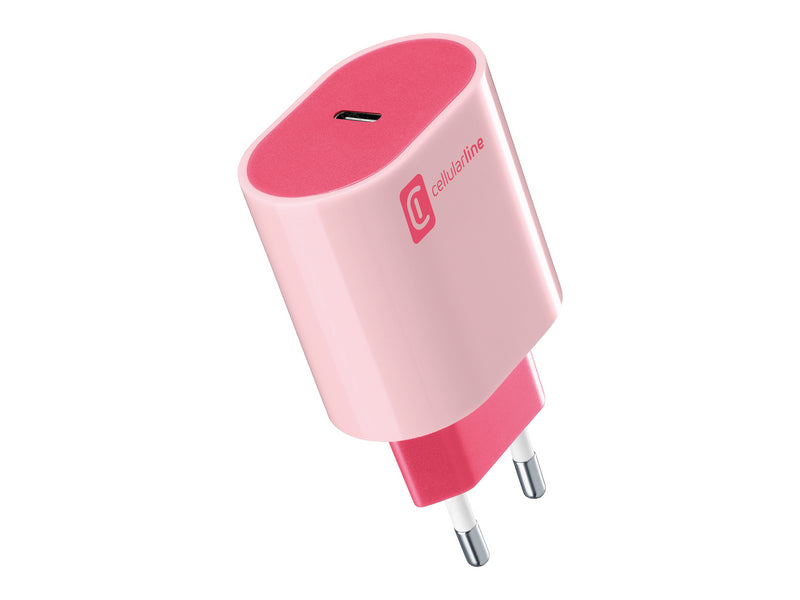 CellularLine 20W Strømadapter USB-C - Rosa