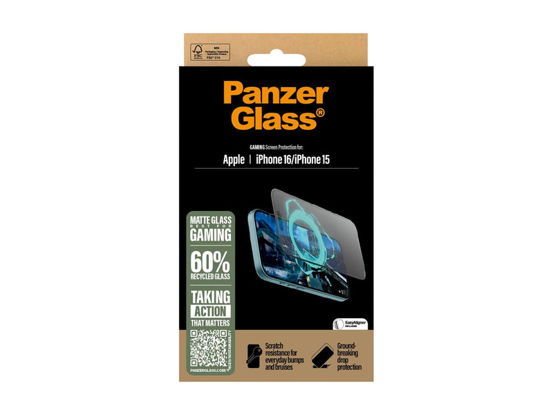 PanzerGlass Gaming Screen Skjermbeskyttelse iPhone 16/15