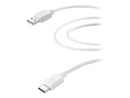 CellularLine ladekabel USB-A til USB-C 2m - Hvit