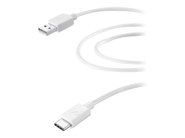 CellularLine ladekabel USB-A til USB-C 2m - Hvit