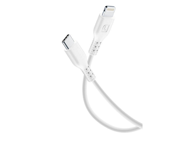 CellularLine ladekabel USB-C til Lightning 1,2m - Hvit