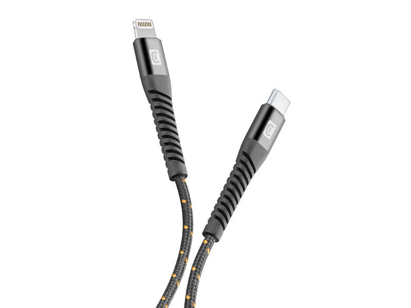 CellularLine Tetra Force ladekabel USB-C til Lightning 1,2m - Svart