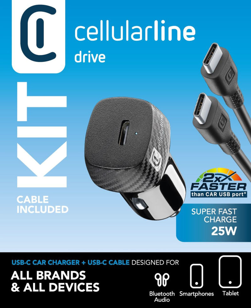 CellularLine 25W Billader USB-C m/kabel