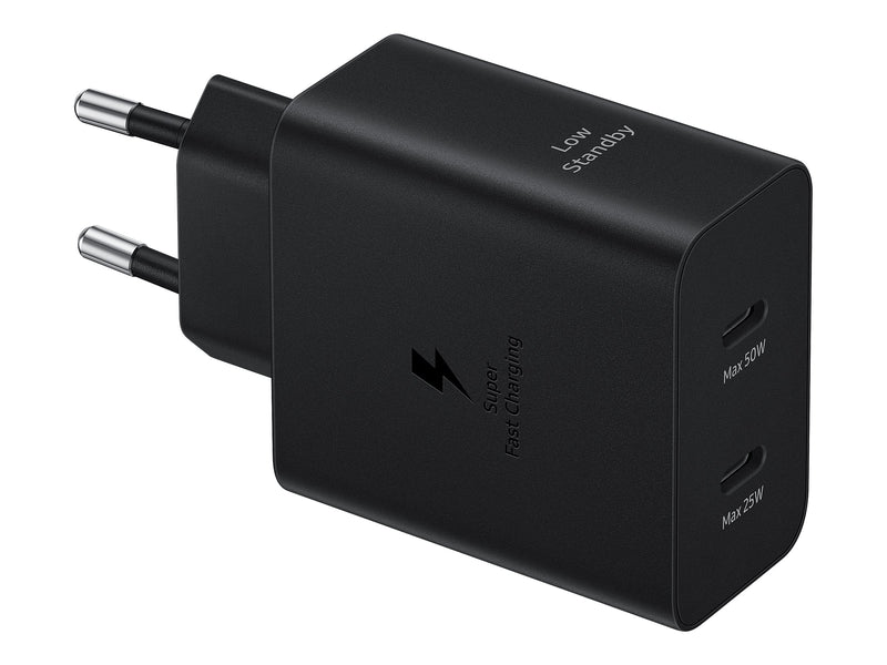 Samsung 50W Duo Strømadapter USB-C - Svart