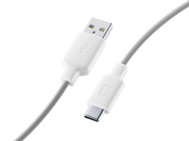 CellularLine ladekabel USB-A til USB-C 1m - Hvit