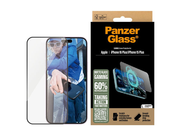 PanzerGlass Gaming Screen Skjermbeskyttelse iPhone 16 Plus/15 Plus