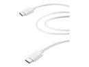 CellularLine ladekabel USB-C til USB-C 2m - Hvit
