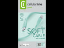 CellularLine ladekabel USB-C til Lightning 1,2m - Grønn