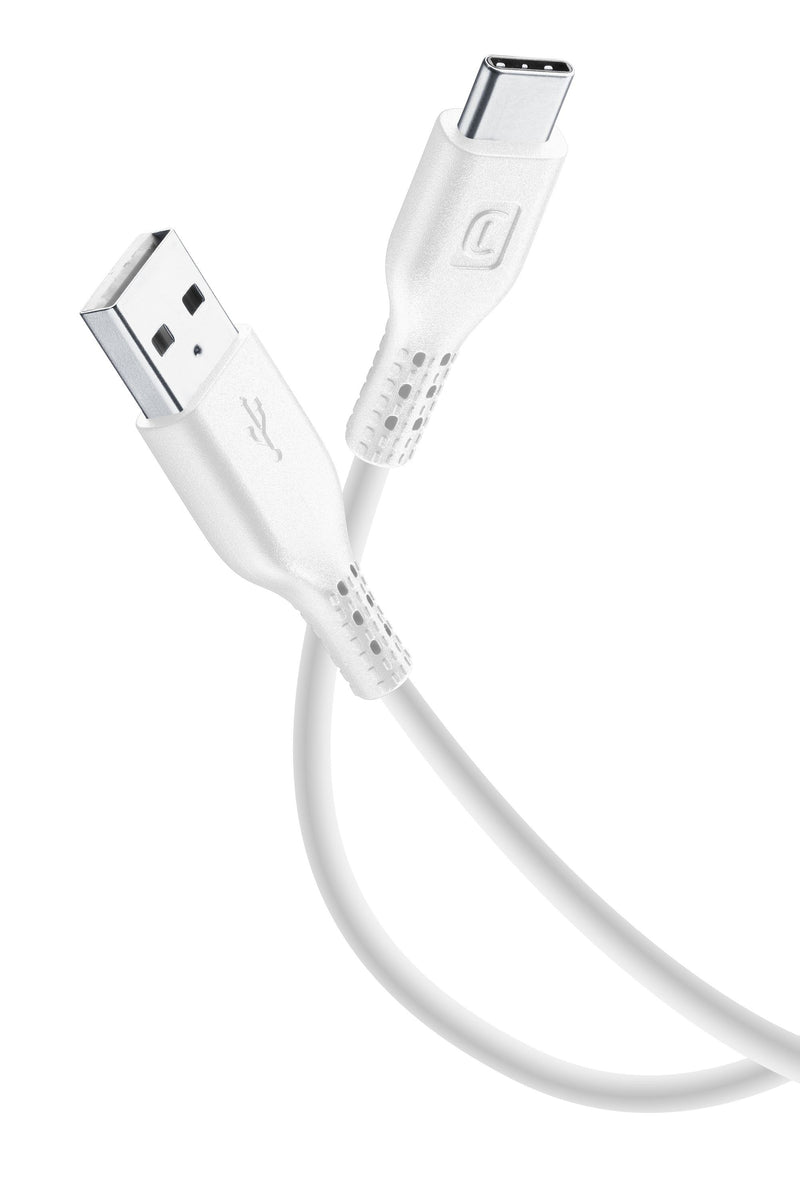 CellularLine ladekabel USB-A til USB-C 1,2m - Hvit