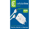 CellularLine 20W Strømadapter m/kabel USB-C til USB-C