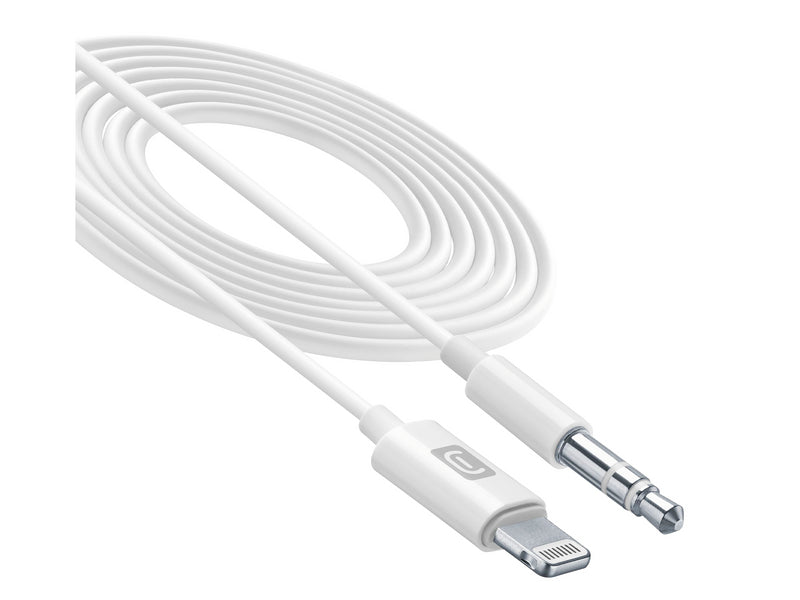 CellularLine Aux Lydkabel Lightning til 3.5mm 1m - Hvit