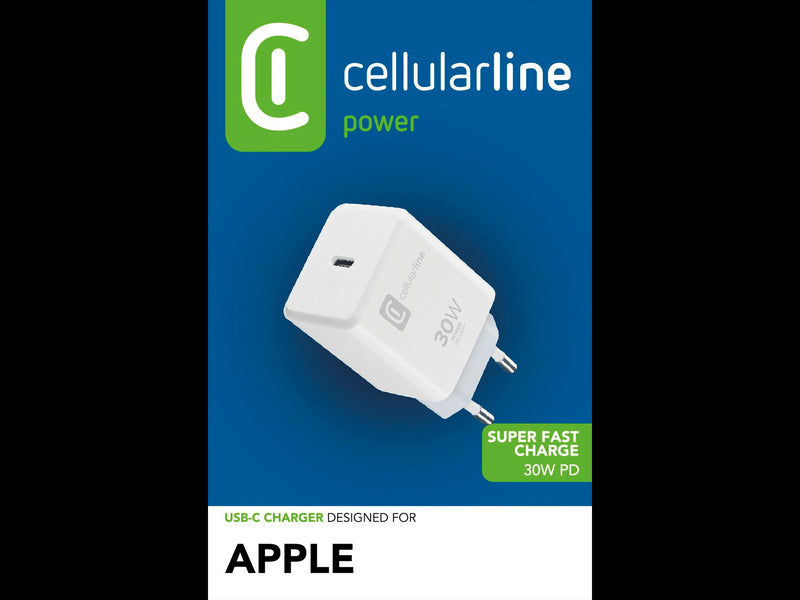 CellularLine 30W Strømadapter Apple USB-C - Hvit