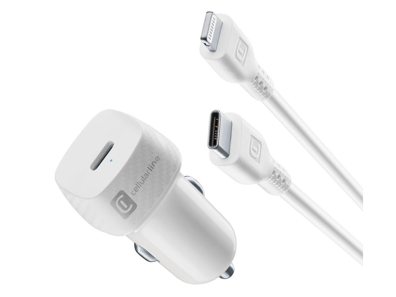 CellularLine 20W Billader USB-C til Lightning m/kabel