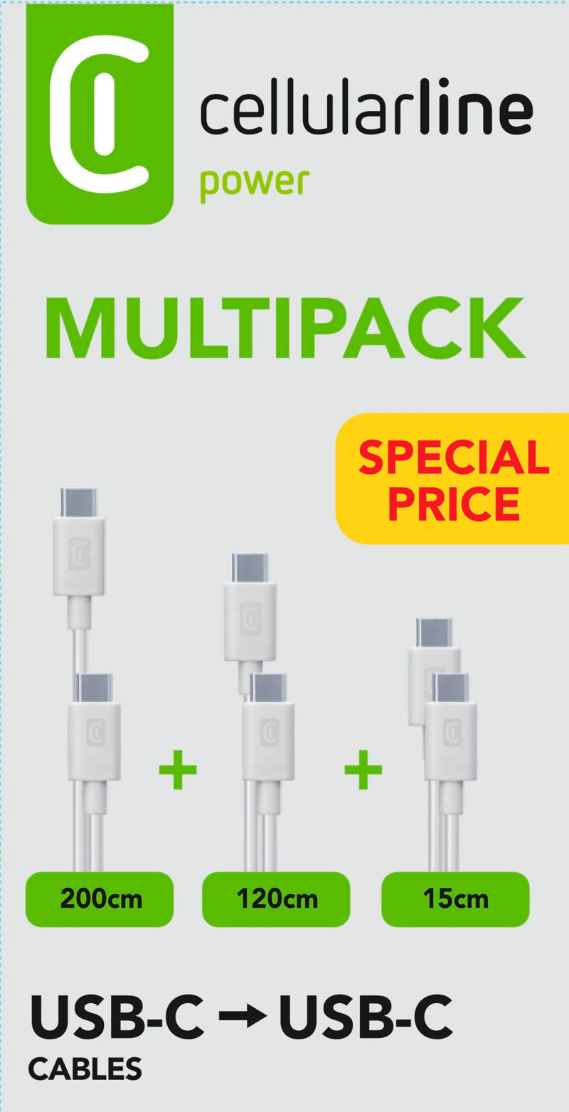 CellularLine Multipack Ladekabel USB-C til USB-C