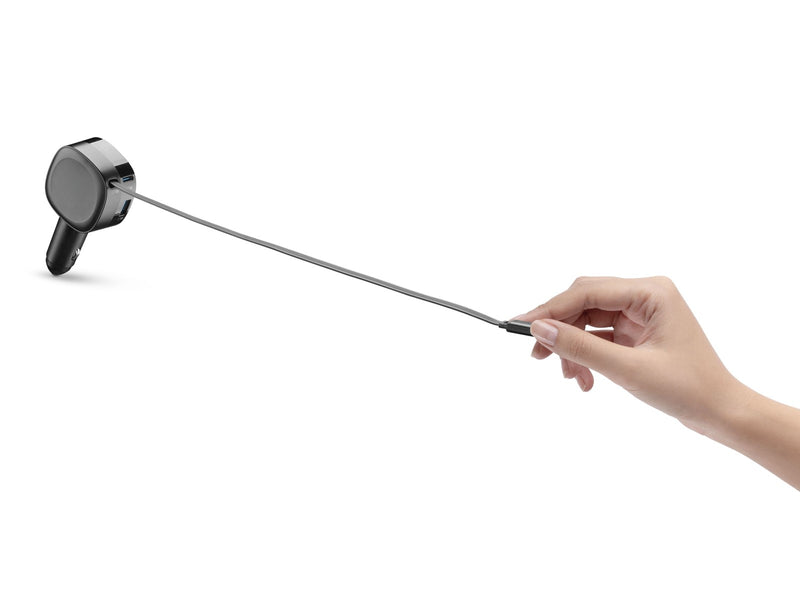 CellularLine 65W Roller Billader USB-C m/uttrekkbar kabel - Svart