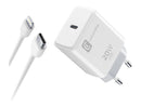 CellularLine 20W Strømadapter m/kabel USB-C til Lightning