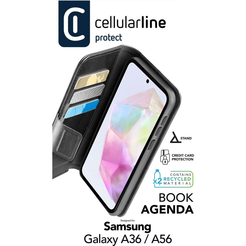 CellularLine Book Agenda Lommebokdeksel Samsung A36/A56 - Svart