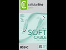 CellularLine ladekabel USB-C til USB-C 1,2m - Grønn
