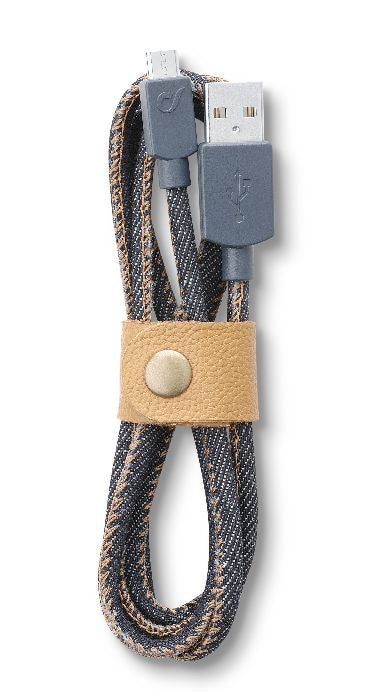 CellularLine ladekabel USB-A til Micro-USB 1m - Jeans