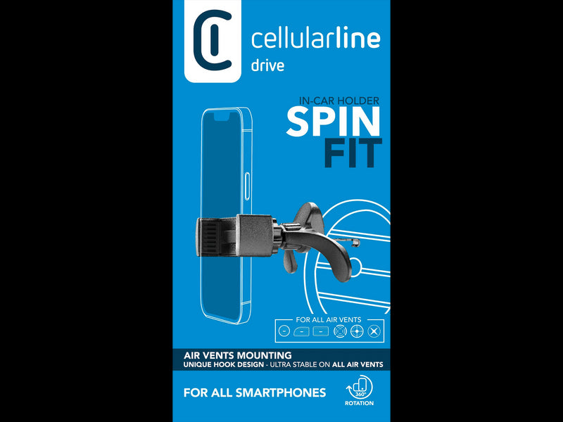 CellularLine Spin Fit Mobilholder til bil - Svart