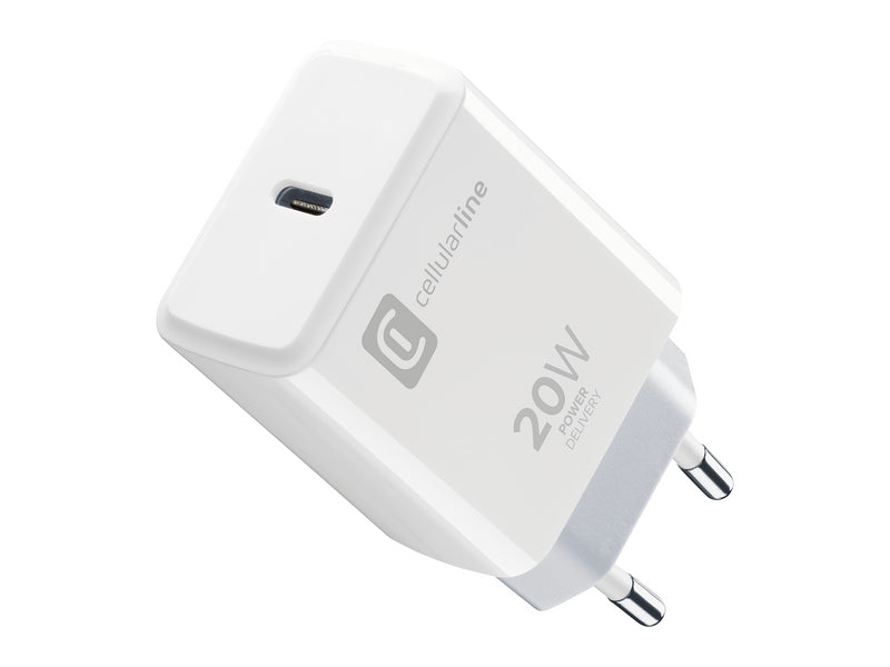 CellularLine 20W Strømadapter Apple USB-C - Hvit